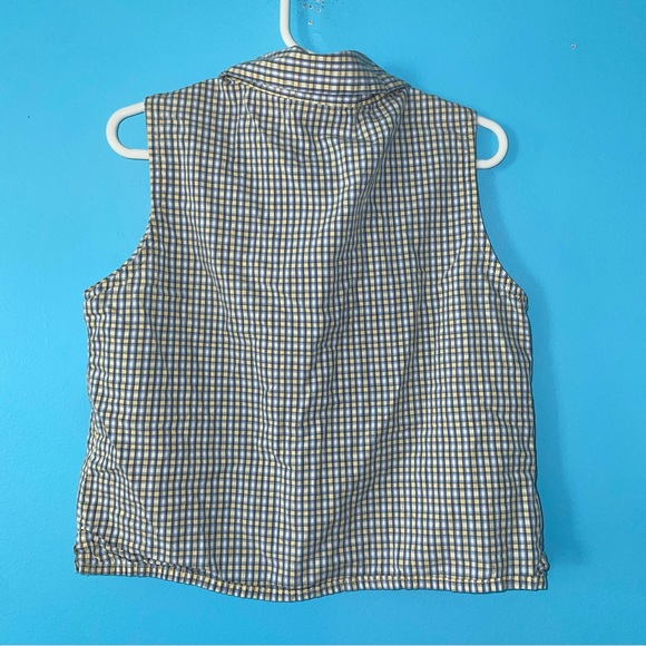 New Legends Gingham Plaid Sleeveless Button Blouse Collar Girls 7 - Picture 6 of 7